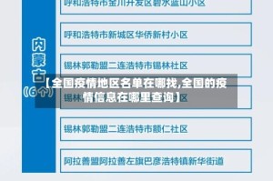 【全国疫情地区名单在哪找,全国的疫情信息在哪里查询】