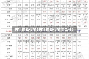 明年钢铁行情(明年钢铁行情怎么样)