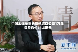 中国太保董事长傅帆增持公司1万股 每股作价34.3港元