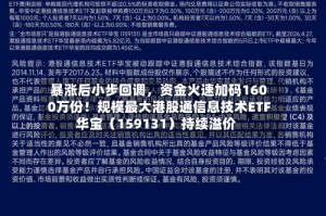 暴涨后小步回调，资金火速加码1600万份！规模最大港股通信息技术ETF华宝（159131）持续溢价
