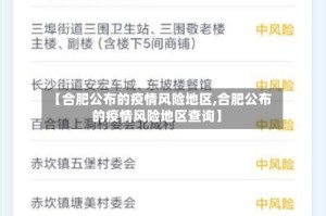 【合肥公布的疫情风险地区,合肥公布的疫情风险地区查询】