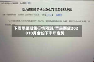下周苹果期货行情预测/苹果期货202010月合约下半年走势