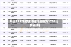 鸡蛋1712期货行情(鸡蛋期货1704行情预测)