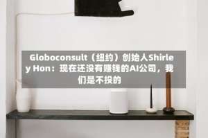 Globoconsult（纽约）创始人Shirley Hon：现在还没有赚钱的AI公司，我们是不投的