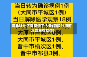 河北啥地区有疫情了今天(前段时间河北哪里有疫情)