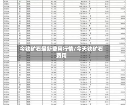 今铁矿石最新费用行情/今天铁矿石费用