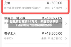 新生支付被罚66万元：未落实收单银行结算账户管理制度规定等