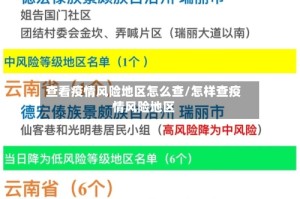 查看疫情风险地区怎么查/怎样查疫情风险地区
