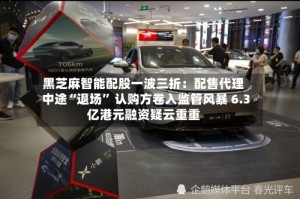 黑芝麻智能配股一波三折：配售代理中途“退场” 认购方卷入监管风暴 6.3亿港元融资疑云重重