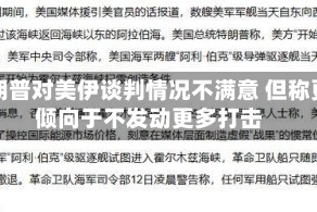 特朗普对美伊谈判情况不满意 但称更倾向于不发动更多打击