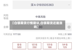 【白银期货行情建议,白银期货还能涨吗】