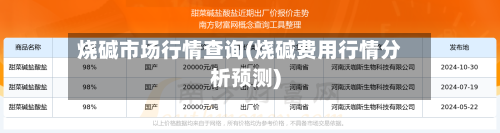 烧碱市场行情查询(烧碱费用行情分析预测)-第3张图片