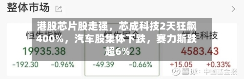 港股芯片股走强，芯成科技2天狂飙400%	，汽车股集体下跌，赛力斯跌超6%-第1张图片