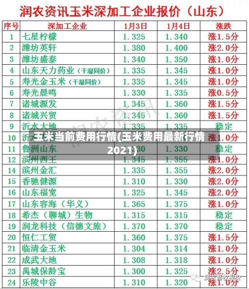 玉米当前费用行情(玉米费用最新行情2021)-第2张图片
