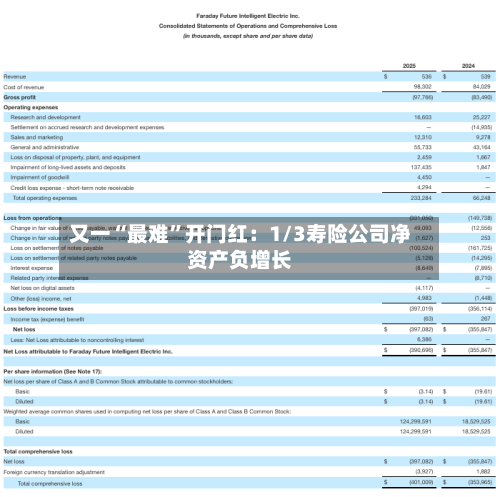 又一“最难”开门红：1/3寿险公司净资产负增长-第1张图片