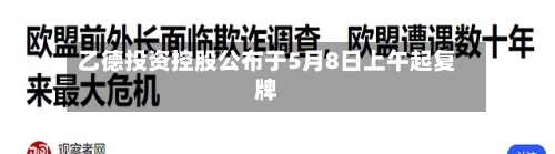 乙德投资控股公布于5月8日上午起复牌-第1张图片