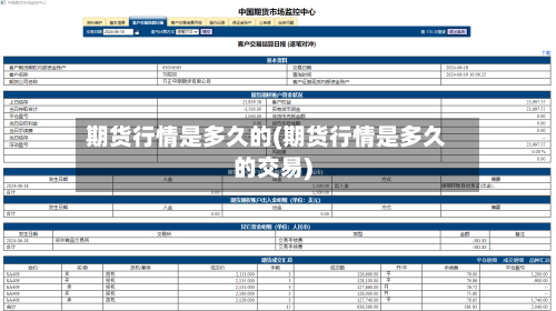 期货行情是多久的(期货行情是多久的交易)-第1张图片