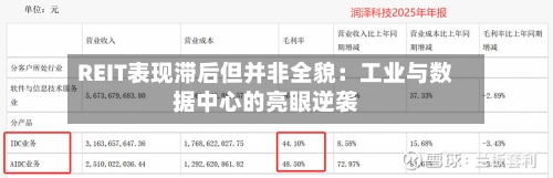 REIT表现滞后但并非全貌：工业与数据中心的亮眼逆袭-第1张图片