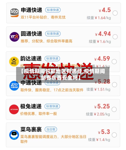 【疫情期间包邮地区有哪些,疫情期间邮寄东西安全吗】-第1张图片